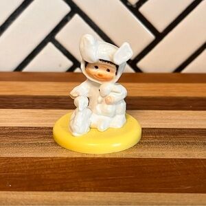 RARE Merry Miniatures Girl in Bunny Suit Easter Hallmark 1974 HTF Vintage Child